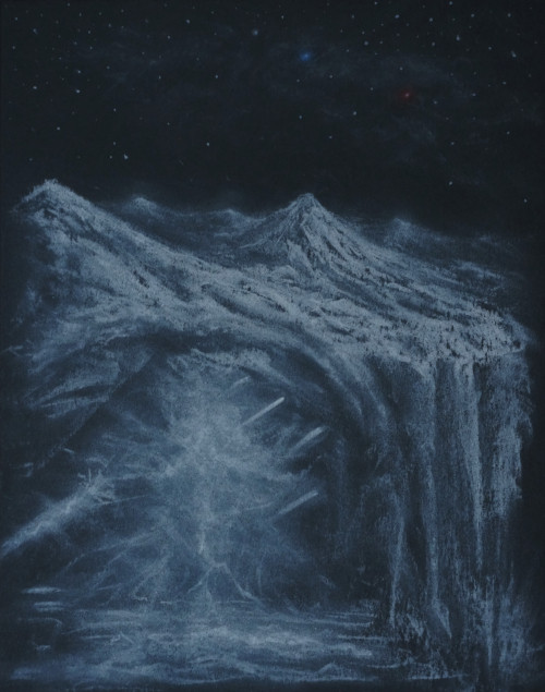 Gossamer Erosion, a chalk drawing by Lucius Rafi